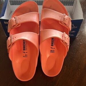 Coral peach Birkenstocks